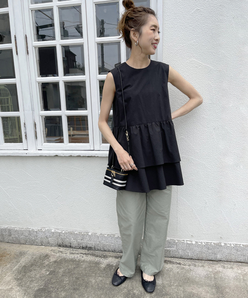 Spick & Span（スピックアンドスパン）の「ティアードフリル ブラウス（シャツ/ブラウス・レディース・ブラック/ホワイト・FREE）」の8枚目の写真