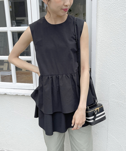 Spick & Span（スピックアンドスパン）の「ティアードフリル ブラウス（シャツ/ブラウス・レディース・ブラック/ホワイト・FREE）」の20枚目の写真