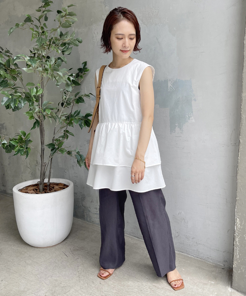 Spick & Span（スピックアンドスパン）の「ティアードフリル ブラウス（シャツ/ブラウス・レディース・ブラック/ホワイト・FREE）」の13枚目の写真