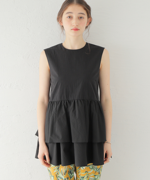 Spick & Span（スピックアンドスパン）の「ティアードフリル ブラウス（シャツ/ブラウス・レディース・ブラック/ホワイト・FREE）」の15枚目の写真