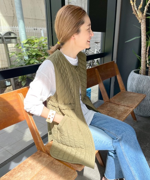 SHENERY（シーナリー）の「キルティングベスト（ベスト・レディース・ブラック/カーキ/アイボリー・FREE）」の7枚目の写真