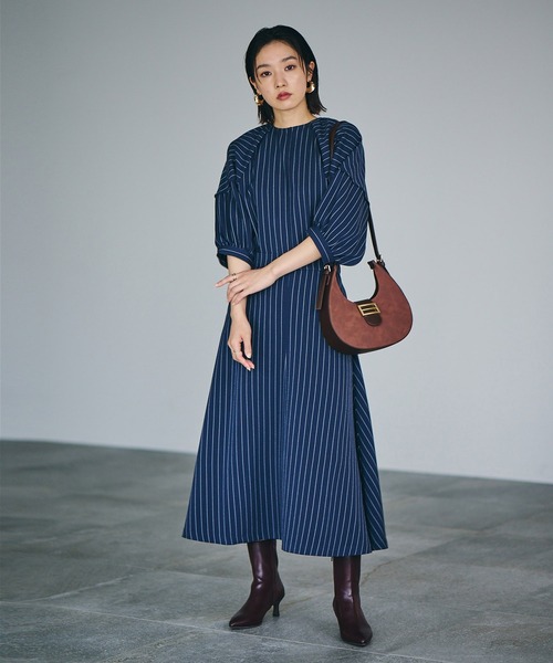 VIS(ビス)の「【Washable・EASY CARE】エコウールタッチフレアスカート【sustainable】(スカート・レディース・ダークブラウン/キナリ/イエロー系その他/ブルー系その他・L/M/S)」の18枚目の写真