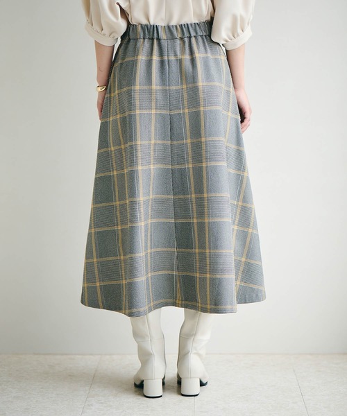 VIS(ビス)の「【Washable・EASY CARE】エコウールタッチフレアスカート【sustainable】(スカート・レディース・ダークブラウン/キナリ/イエロー系その他/ブルー系その他・L/M/S)」の19枚目の写真