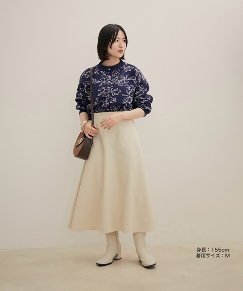 VIS(ビス)の「【Washable・EASY CARE】エコウールタッチフレアスカート【sustainable】(スカート・レディース・ダークブラウン/キナリ/イエロー系その他/ブルー系その他・L/M/S)」の13枚目の写真
