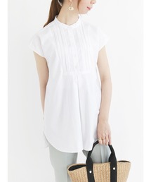 ピンタックレースチュニックシャツ