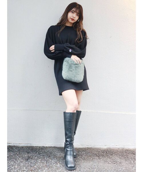 Champion（チャンピオン）の「【MURUA別注】Champion スウェットワンピース（ワンピース・レディース・ブラック/ブラウン/アイボリー/グリーン・FREE）」の9枚目の写真