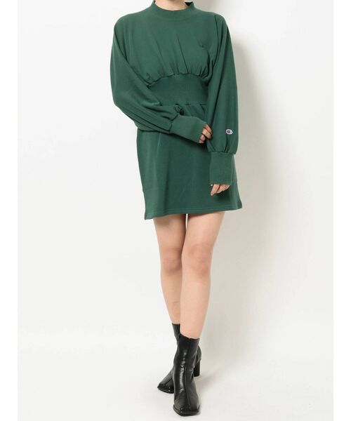 Champion（チャンピオン）の「【MURUA別注】Champion スウェットワンピース（ワンピース・レディース・ブラック/ブラウン/アイボリー/グリーン・FREE）」の16枚目の写真