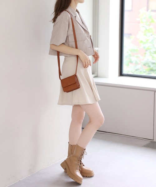 one after another NICE CLAUP（ワンアフターアナザーナイスクラップ）の「アウトポケットショートジャケット（ミリタリージャケット・レディース・グレー/カーキ/アイボリー・FREE）」の22枚目の写真