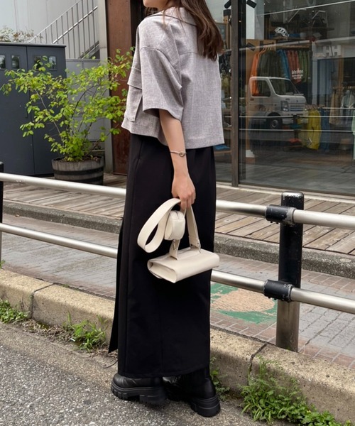 one after another NICE CLAUP（ワンアフターアナザーナイスクラップ）の「アウトポケットショートジャケット（ミリタリージャケット・レディース・グレー/カーキ/アイボリー・FREE）」の5枚目の写真