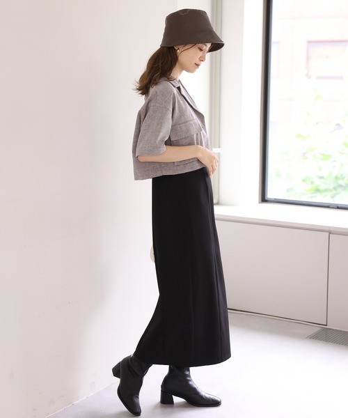 one after another NICE CLAUP（ワンアフターアナザーナイスクラップ）の「アウトポケットショートジャケット（ミリタリージャケット・レディース・グレー/カーキ/アイボリー・FREE）」の7枚目の写真