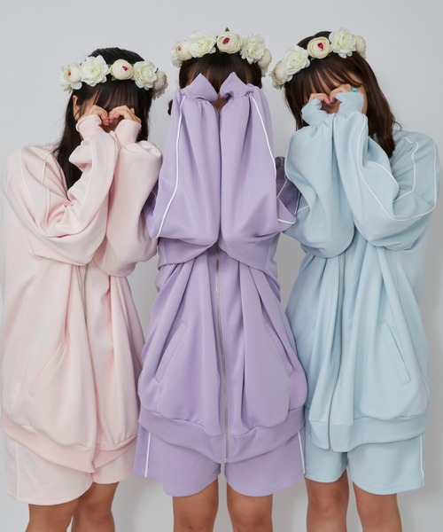 WEGO（ウィゴー）の「WEGO/【セットアップ対応商品】カラージャージ（ジャージ・レディース・ホワイト/ブラック/パープル/サックスブルー/ライトピンク・FREE）」の14枚目の写真