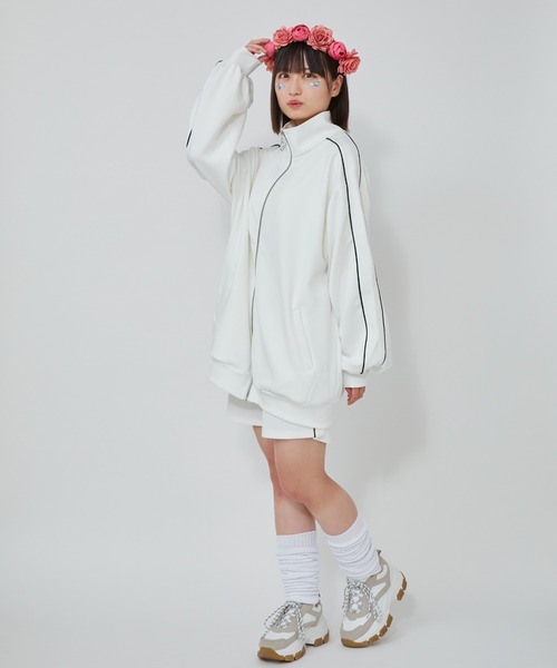 WEGO（ウィゴー）の「WEGO/【セットアップ対応商品】カラージャージ（ジャージ・レディース・ホワイト/ブラック/パープル/サックスブルー/ライトピンク・FREE）」の9枚目の写真