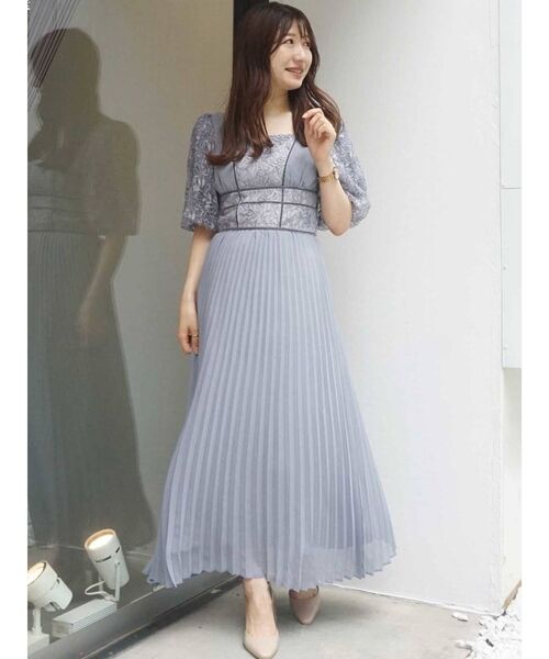 MERCURYDUO（マーキュリーデュオ）の「レースドッキングパフスリーブドレス（ワンピース・レディース・ブラック/ブルー・SMALL/MEDIUM）」の12枚目の写真