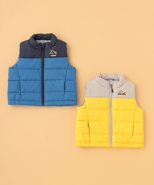 kladskap（クレードスコープ）の「乗り物バイカラー中わたベスト（ベスト・キッズ・マスタード/ブルー・130cm/120cm/90cm/110cm/100cm）」の13枚目の写真