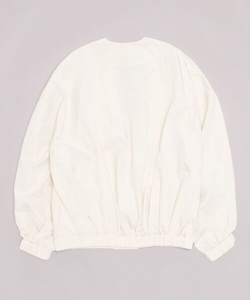B'2nd(ビーセカンド)の「HCAE(イーエイチシーエーイー) NO COLLAR BLOUSON/ノーカラーブルゾン(その他アウター・レディース・ホワイト/チャコール・F)」の3枚目の写真