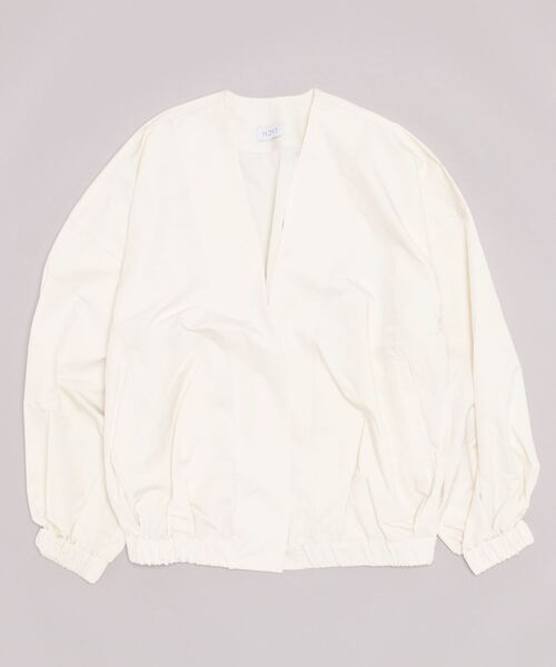B'2nd(ビーセカンド)の「HCAE(イーエイチシーエーイー) NO COLLAR BLOUSON/ノーカラーブルゾン(その他アウター・レディース・ホワイト/チャコール・F)」の14枚目の写真