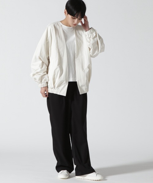 B'2nd(ビーセカンド)の「HCAE(イーエイチシーエーイー) NO COLLAR BLOUSON/ノーカラーブルゾン(その他アウター・レディース・ホワイト/チャコール・F)」の6枚目の写真