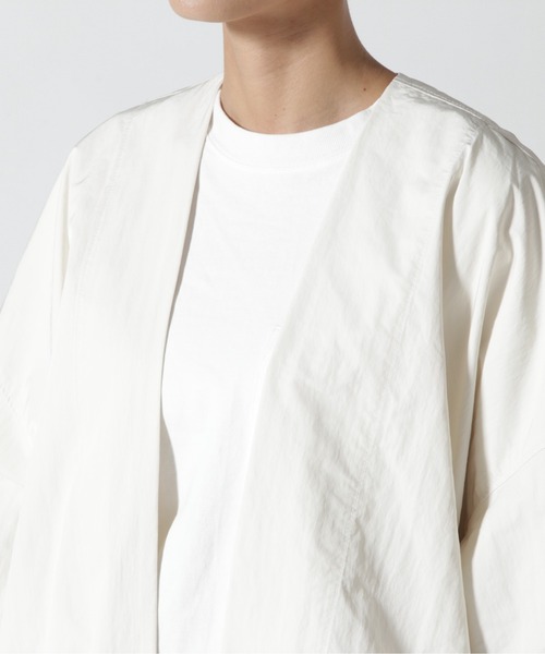 B'2nd(ビーセカンド)の「HCAE(イーエイチシーエーイー) NO COLLAR BLOUSON/ノーカラーブルゾン(その他アウター・レディース・ホワイト/チャコール・F)」の9枚目の写真