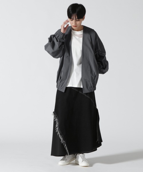 B'2nd(ビーセカンド)の「HCAE(イーエイチシーエーイー) NO COLLAR BLOUSON/ノーカラーブルゾン(その他アウター・レディース・ホワイト/チャコール・F)」の12枚目の写真