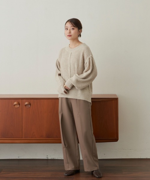 VANNIE U(ヴァニーユー)の「ミックスボリュームニット(ニット/セーター・レディース・グリーン/ピンク/ベージュ/ブルー/オレンジ・FREE)」の15枚目の写真