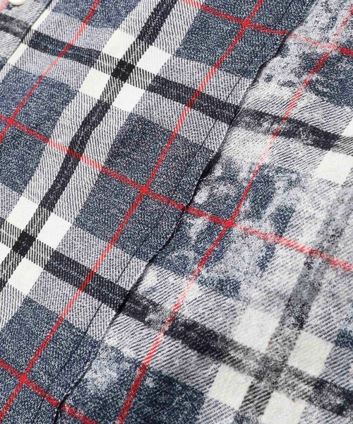 LEGENDA（レジェンダ）の「レジェンダ スイッチング ブリーチ チェックシャツ / LEGENDA Switching Bleach Check Shirt（シャツ/ブラウス・メンズ・ネイビー/ブラウン・FREE）」の9枚目の写真