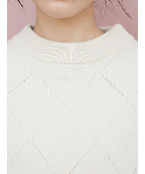 CRAFT STANDARD BOUTIQUE（クラフトスタンダードブティック）の「ダイヤ柄ニットベスト（ベスト・レディース・テラコッタ/アイボリー/ブラック・FREE）」の6枚目の写真