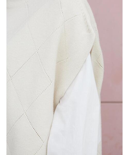 CRAFT STANDARD BOUTIQUE（クラフトスタンダードブティック）の「ダイヤ柄ニットベスト（ベスト・レディース・テラコッタ/アイボリー/ブラック・FREE）」の7枚目の写真