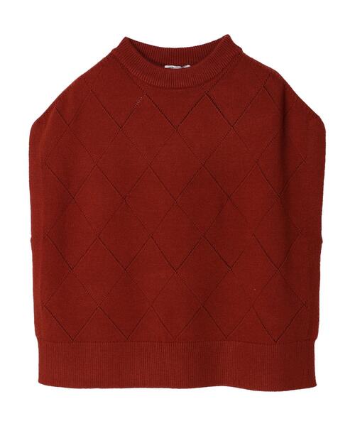 CRAFT STANDARD BOUTIQUE（クラフトスタンダードブティック）の「ダイヤ柄ニットベスト（ベスト・レディース・テラコッタ/アイボリー/ブラック・FREE）」の21枚目の写真