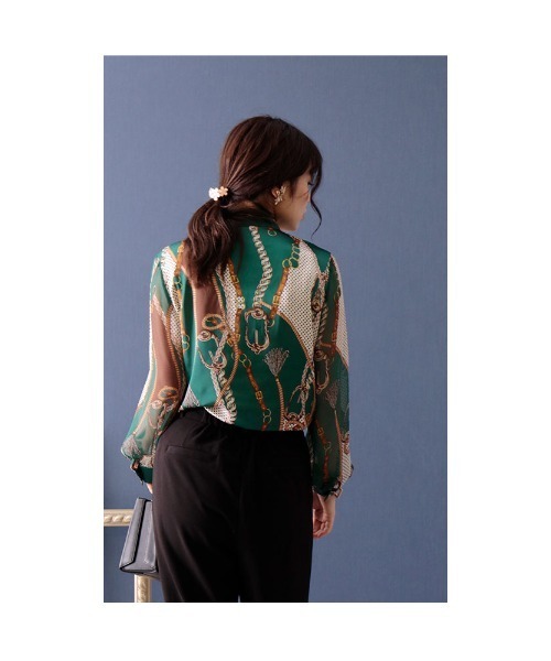 スカーフ柄リボンボウタイブラウス（シャツ/ブラウス）｜Sawa a la