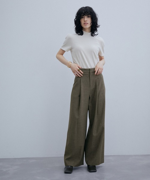 ADAM ET ROPE'(アダムエロペ)の「【PROVOKE】DEFORMATION PANTS(スラックス・レディース・ブラック/ダークブラウン・38)」の9枚目の写真