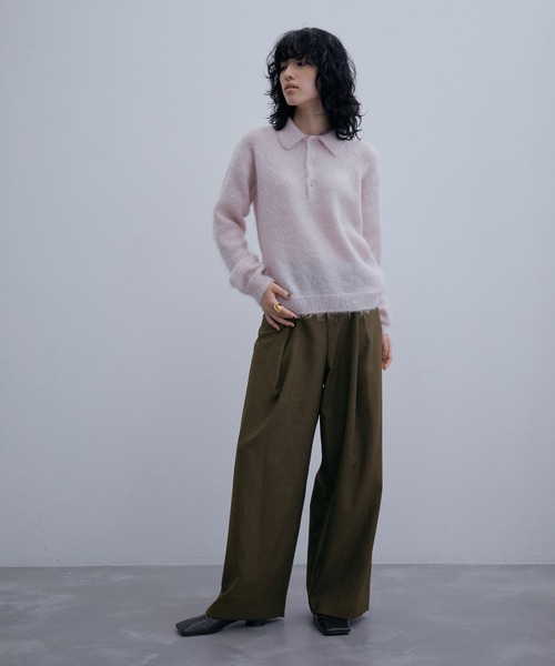 ADAM ET ROPE'(アダムエロペ)の「【PROVOKE】DEFORMATION PANTS(スラックス・レディース・ブラック/ダークブラウン・38)」の5枚目の写真