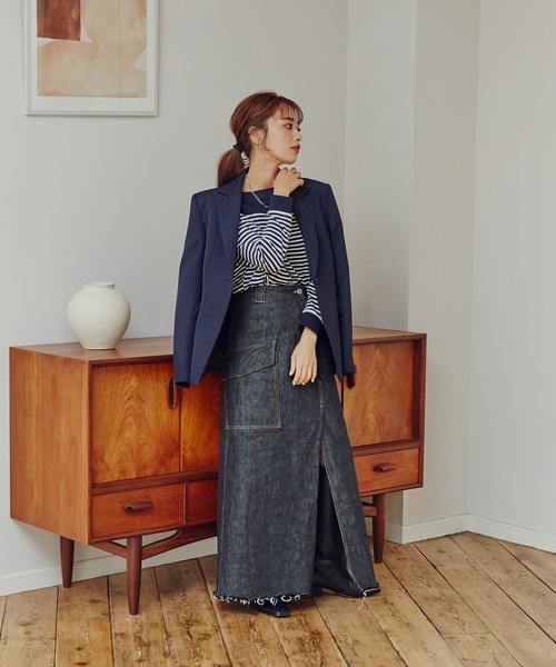 LB.03/近藤千尋さんコラボ思いきり洗えるニットボーダートップス