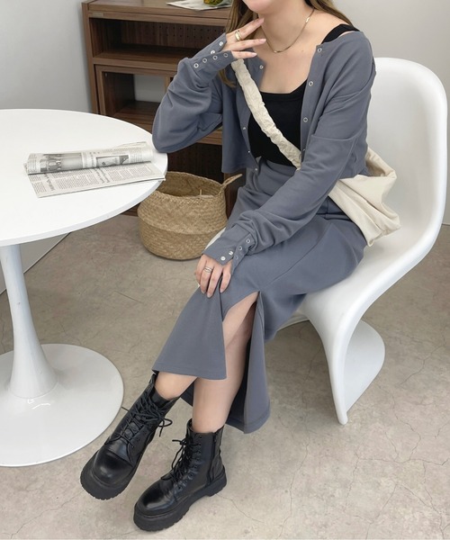 apres jour(アプレジュール)の「【セットアップ可能】スリットナロースカート【ZOZOTOWN限定アイテム】(スカート・レディース・ライトピンク/アイボリー/ブラック/グレー系その他・フリー/X-LARGE)」の4枚目の写真