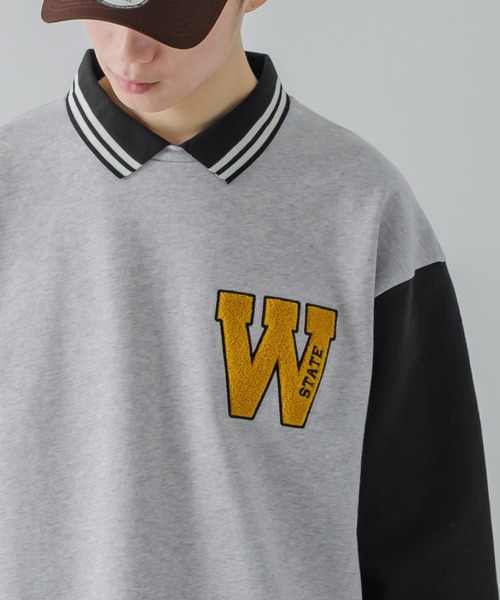 improves（インプローブス）の「サガラワッペン 刺しゅう 襟付き スウェット トレーナー（スウェット・メンズ・グリーン/ブラック/アッシュ/ネイビー・LARGE/MEDIUM）」の8枚目の写真