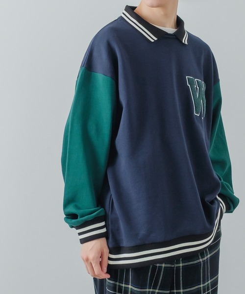 improves（インプローブス）の「サガラワッペン 刺しゅう 襟付き スウェット トレーナー（スウェット・メンズ・グリーン/ブラック/アッシュ/ネイビー・LARGE/MEDIUM）」の14枚目の写真