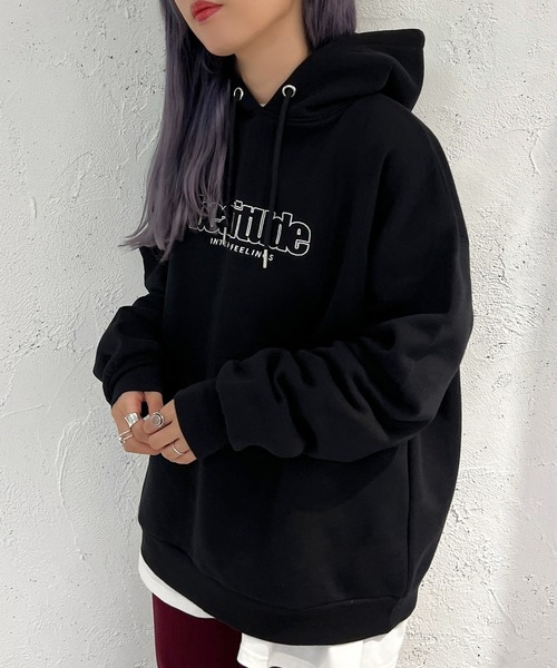 apres jour mignon(アプレジュールミニョン)の「裏起毛ロゴフーディー【ZOZOTOWN限定アイテム】(パーカー・レディース・ブラック/杢グレー/アイボリー・X-LARGE/フリー)」の13枚目の写真