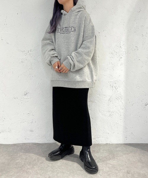 apres jour mignon(アプレジュールミニョン)の「裏起毛ロゴフーディー【ZOZOTOWN限定アイテム】(パーカー・レディース・ブラック/杢グレー/アイボリー・X-LARGE/フリー)」の22枚目の写真