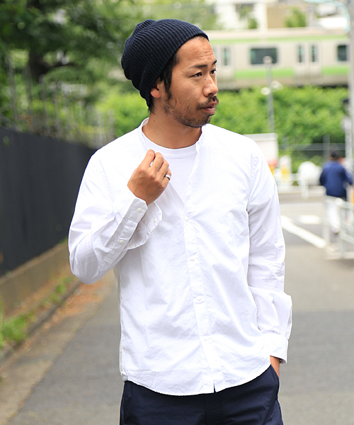 And A（アンドエー）の「バンドカラーシャツ（シャツ/ブラウス・メンズ・ホワイト/グレー/ブルー・40/42）」の2枚目の写真