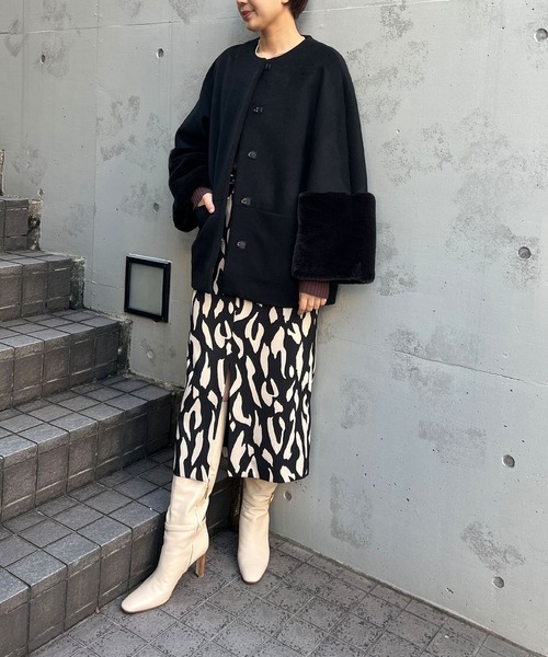 ESTNATION フェイクファーウールショートコート ESTNATION（エストネーション）の「ESTNATION / フェイクファーウール