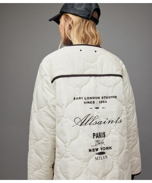 ALLSAINTS(オールセインツ)の「PHYLLIS REVERSIBLE LINER JACKET | PHYLLIS リバーシブル ライナー ジャケット(その他アウター・レディース・ブラック×ホワイト・6/4/8)」の2枚目の写真