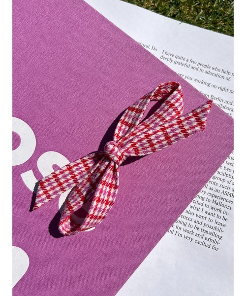 WC（ダブル シー）の「チェックリボンヘアピン（ヘアピン・レディース・ピンク/グリーン/ブラック・FREE）」の2枚目の写真