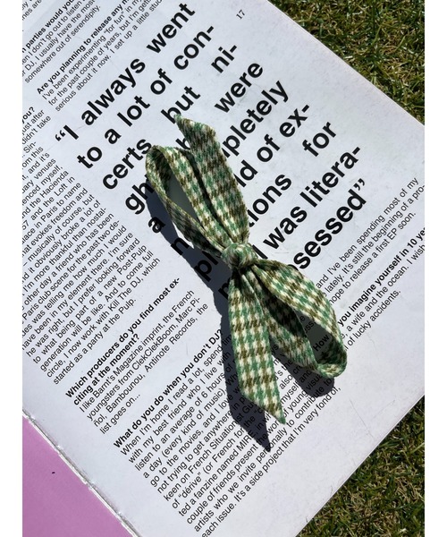 WC（ダブル シー）の「チェックリボンヘアピン（ヘアピン・レディース・ピンク/グリーン/ブラック・FREE）」の3枚目の写真