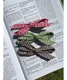 チェックリボンヘアピン