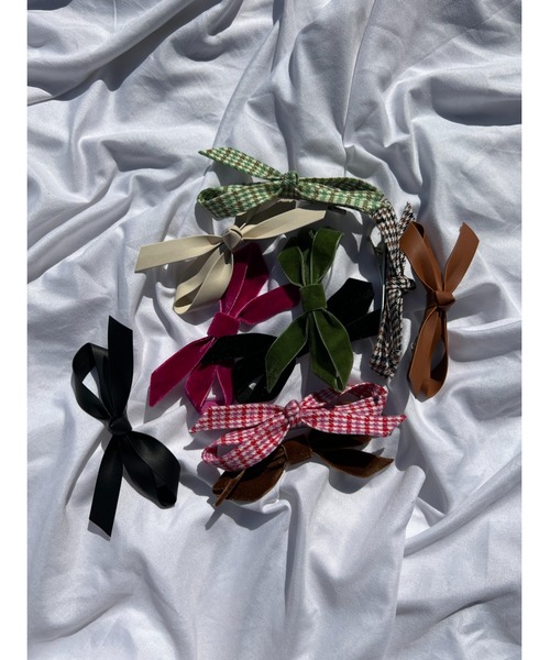 WC（ダブル シー）の「チェックリボンヘアピン（ヘアピン・レディース・ピンク/グリーン/ブラック・FREE）」の8枚目の写真