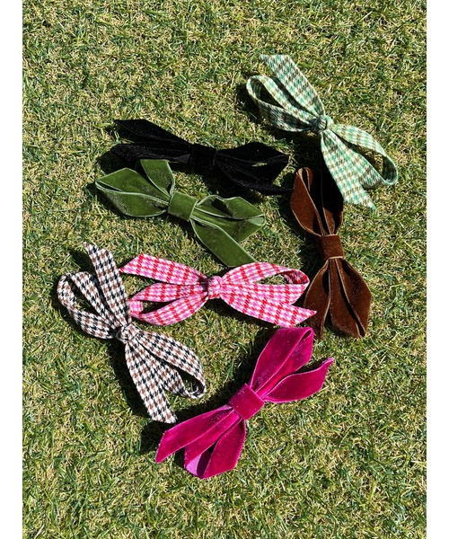 WC（ダブル シー）の「チェックリボンヘアピン（ヘアピン・レディース・ピンク/グリーン/ブラック・FREE）」の6枚目の写真