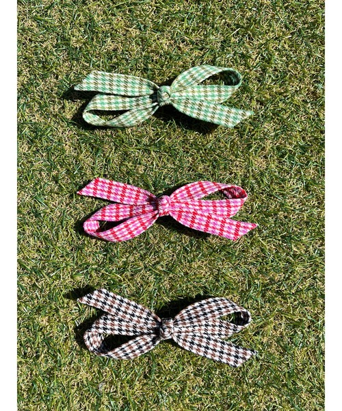 WC（ダブル シー）の「チェックリボンヘアピン（ヘアピン・レディース・ピンク/グリーン/ブラック・FREE）」の7枚目の写真