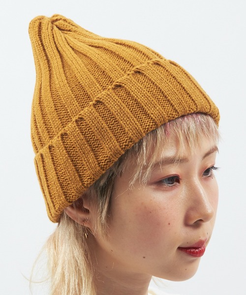 Alite cloth（アリーテクロス）の「カラー豊富！ざっくりリブニット帽（ニットキャップ/ビーニー・レディース・ブラウン/ホワイト/ブラック/パープル/ダークブラウン/ピンク/ブルー/ベージュ/グリーン/グレー・F）」の6枚目の写真