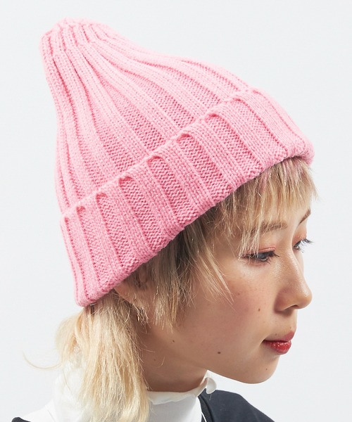 Alite cloth（アリーテクロス）の「カラー豊富！ざっくりリブニット帽（ニットキャップ/ビーニー・レディース・ブラウン/ホワイト/ブラック/パープル/ダークブラウン/ピンク/ブルー/ベージュ/グリーン/グレー・F）」の10枚目の写真