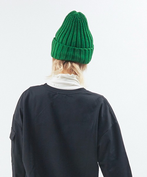 Alite cloth（アリーテクロス）の「カラー豊富！ざっくりリブニット帽（ニットキャップ/ビーニー・レディース・ブラウン/ホワイト/ブラック/パープル/ダークブラウン/ピンク/ブルー/ベージュ/グリーン/グレー・F）」の11枚目の写真