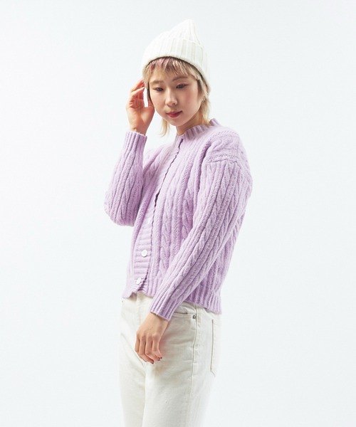 Alite cloth（アリーテクロス）の「カラー豊富！ざっくりリブニット帽（ニットキャップ/ビーニー・レディース・ブラウン/ホワイト/ブラック/パープル/ダークブラウン/ピンク/ブルー/ベージュ/グリーン/グレー・F）」の14枚目の写真